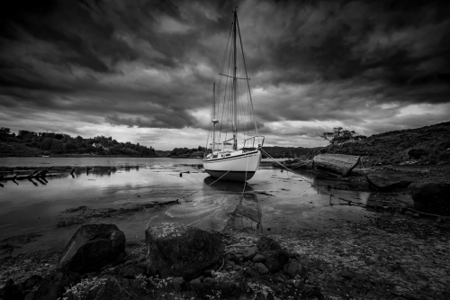 Badachro_Boats_5_Mono-Torridon-Scotland