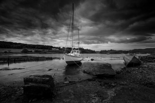 Badachro_Boats_7_Mono-Torridon-Scotland