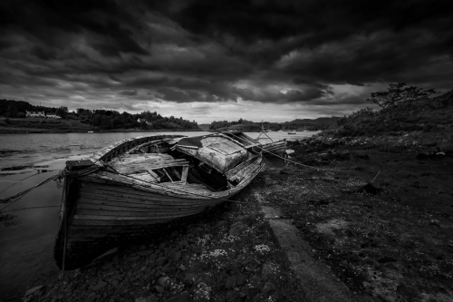 Badachro_Boats_8_Mono-Torridon-Scotland