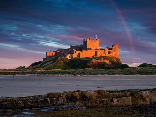 Bamburgh Castle Rainbow-Northumberland