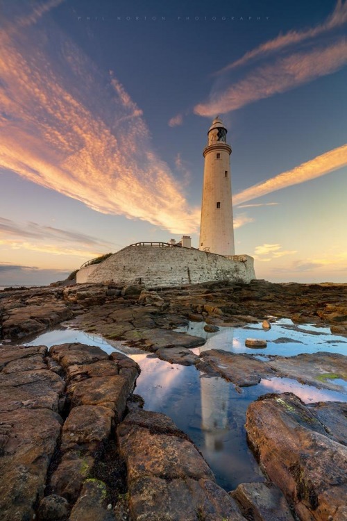 St Marys Lighthouse Sunset 2-Whitley Bay