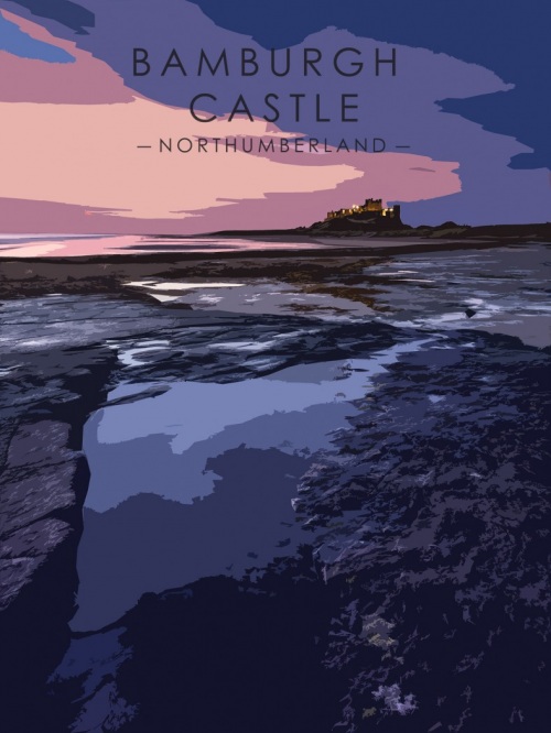 Northumberland_Bamburgh_02-Retro_Print