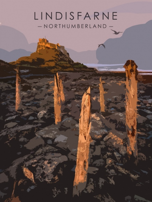 Northumberland_Lindisfarne-Retro_Print
