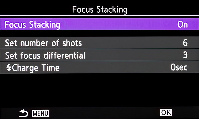 Focus Stacking Menu OM-1