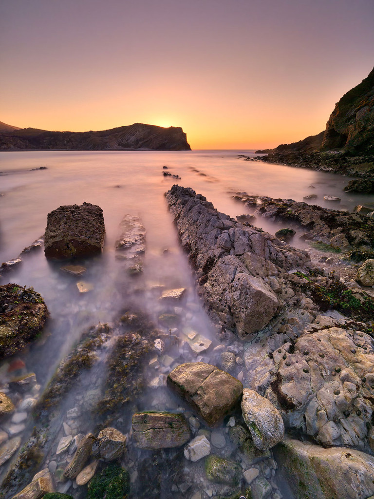 Lulworth Cove Sunset 2 (Portrait)-Dorset